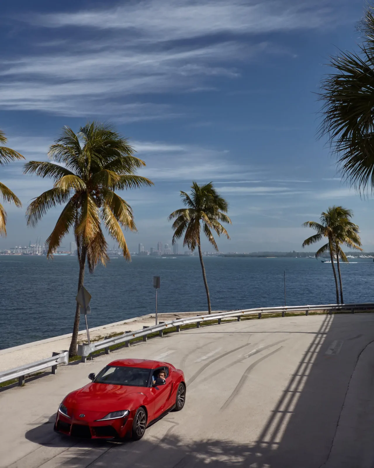 Vibrant Car Photography by the Ocean